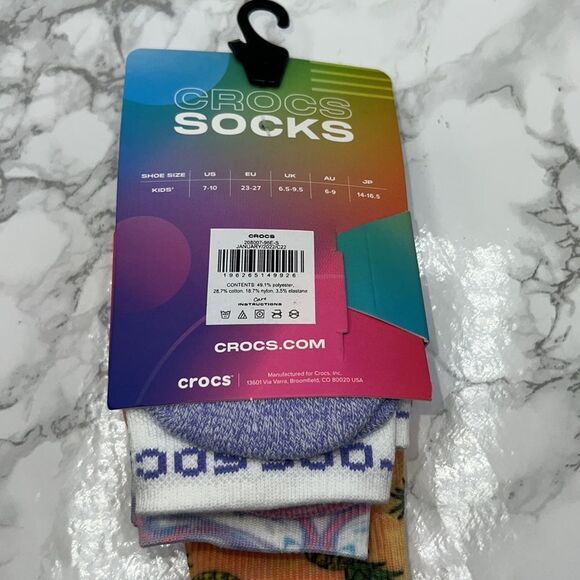 CROCS Socks Tropical Crew for Kids-NEW! - Picture 5 of 5